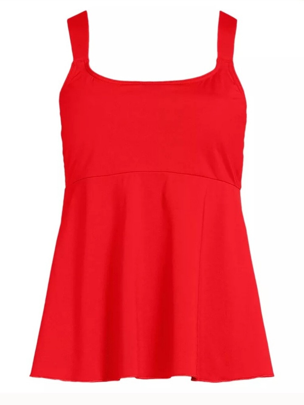 Lands End Womens Daylily Red Adjustable Scoopneck Flutter Tankini Top NEW